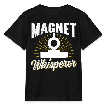 Magnet Whisperer Magnet Fisherman Magnet Fishing - Stanley/Stella MINI CREATOR Kids’ T-Shirt - black - Front - Mikhail (115cm)