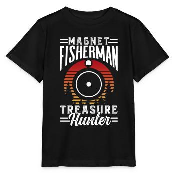 Magnet Fisherman Treasure Hunters Magnet Magnetic Fishing - Stanley/Stella MINI CREATOR Kids’ T-Shirt - black - Front - Mikhail (115cm)