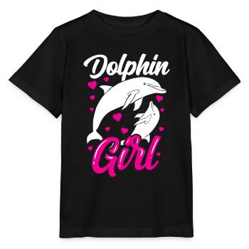 Dauphin Fille Amoureux Dauphins Dauphins Dauphin - T-shirt bio MINI CREATOR Stanley/Stella Enfant - noir - Devant - Mikhail (115cm)