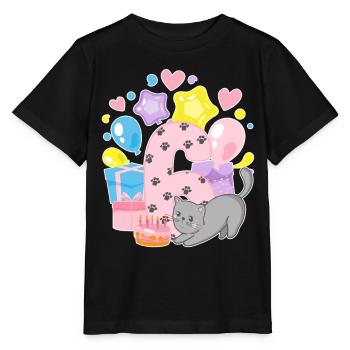 Birthday Shirt Kitten Finally 6 Years Girl - Stanley/Stella MINI CREATOR Kids’ T-Shirt - black - Front - Mikhail (115cm)