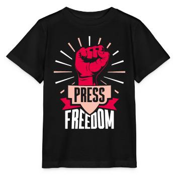 Liberté de la presse Journaliste Journalisme Droit de la presse - T-shirt bio MINI CREATOR Stanley/Stella Enfant - noir - Devant - Mikhail (115cm)