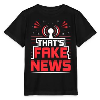 Ce sont de fausses nouvelles Liberté de la presse Droit de la presse - T-shirt bio MINI CREATOR Stanley/Stella Enfant - noir - Devant - Mikhail (115cm)