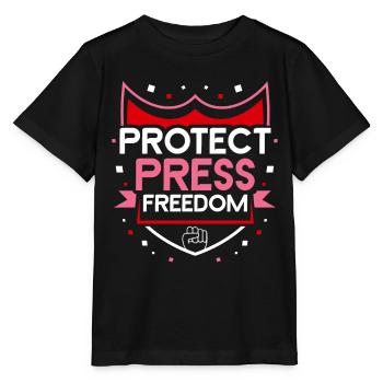 Protège la liberté de la presse Journaliste Loi sur la presse - T-shirt bio MINI CREATOR Stanley/Stella Enfant - noir - Devant - Mikhail (115cm)