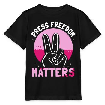 Press freedom is important Press freedom matters - Stanley/Stella MINI CREATOR Kids’ T-Shirt - black - Front - Mikhail (115cm)