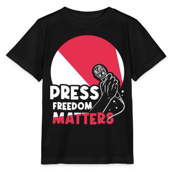 Press freedom is important Press freedom matters - Stanley/Stella MINI CREATOR Kids’ T-Shirt - black - Front - Mikhail (115cm)
