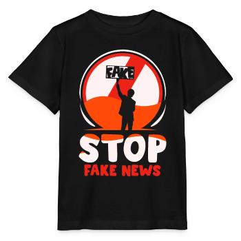 Halte aux fake news Droit de la presse Liberté de la presse - T-shirt bio MINI CREATOR Stanley/Stella Enfant - noir - Devant - Mikhail (115cm)