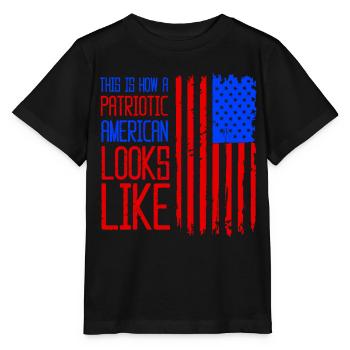 So Sieht Ein Patriotischer Amerikaner Aus USA - Stanley/Stella Kinder T-Shirt MINI CREATOR  - Schwarz - Vorne - Mikhail (115cm)
