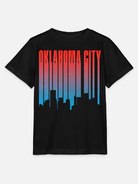 Oklahoma City Skyline Gradient - Stanley/Stella Kinder T-Shirt MINI CREATOR  - Schwarz