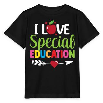 J’aime l’éducation spécialisée Enseignante en éducation spécialisée - T-shirt bio MINI CREATOR Stanley/Stella Enfant - noir - Devant - Mikhail (115cm)