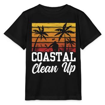 Nettoyage de la plage côtière Nettoyage de la plage - T-shirt bio MINI CREATOR Stanley/Stella Enfant - noir - Devant - Mikhail (115cm)