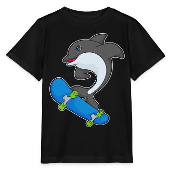Delfin Skater Skateboard - T-shirt bio MINI CREATOR Stanley/Stella Enfant - noir - Devant - Mikhail (115cm)