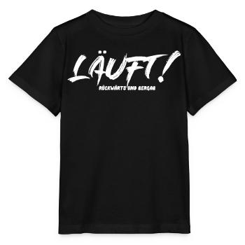 Läuft! - Rückwärts und bergab - Stanley/Stella Kinder T-Shirt MINI CREATOR  - Schwarz - Vorne - Mikhail (115cm)