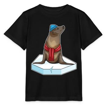 Seehund Eisscholle - Stanley/Stella Kinder T-Shirt MINI CREATOR  - Schwarz - Vorne - Mikhail (115cm)