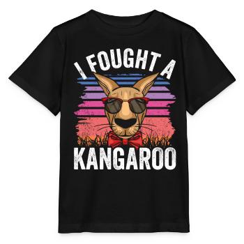 Je me suis battu avec un kangourou animal kangourou kangourou - T-shirt bio MINI CREATOR Stanley/Stella Enfant - noir - Devant - Mikhail (115cm)