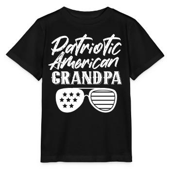 Grand-père patriotique américain Patriot US - T-shirt bio MINI CREATOR Stanley/Stella Enfant - noir - Devant - Mikhail (115cm)