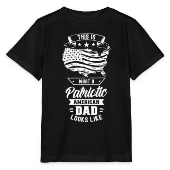 So Sieht Patriotischer Amerikanischer Vater Aus - Stanley/Stella Kinder T-Shirt MINI CREATOR  - Schwarz - Vorne - Mikhail (115cm)
