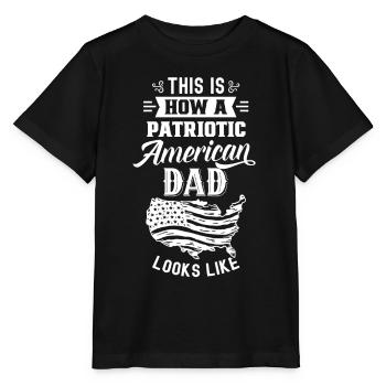 So Sieht Patriotischer Amerikanischer Vater Aus - Stanley/Stella Kinder T-Shirt MINI CREATOR  - Schwarz - Vorne - Mikhail (115cm)
