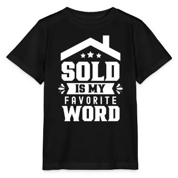 Vendu est mon mot préféré Agent immobilier - T-shirt bio MINI CREATOR Stanley/Stella Enfant - noir - Devant - Mikhail (115cm)