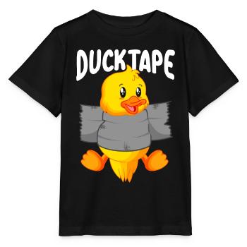 Duck Tape | Entenküken mit Duct Tape - Stanley/Stella Kinder T-Shirt MINI CREATOR  - Schwarz - Vorne - Mikhail (115cm)