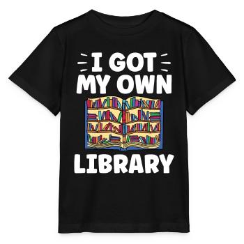 Ich Habe Meine Eigene Bibliothek Bibliothekar - Stanley/Stella Kinder T-Shirt MINI CREATOR  - Schwarz - Vorne - Mikhail (115cm)