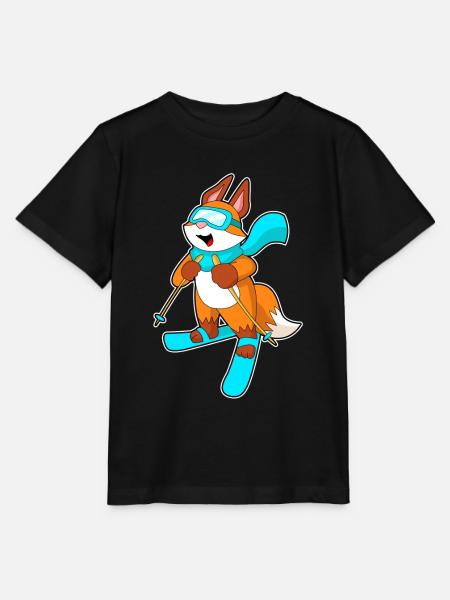 Fuchs Skifahrer Ski - Stanley/Stella Kinder T-Shirt MINI CREATOR - Schwarz