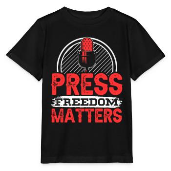 Press freedom is important Press freedom matters - Stanley/Stella MINI CREATOR Kids’ T-Shirt - black - Front - Mikhail (115cm)