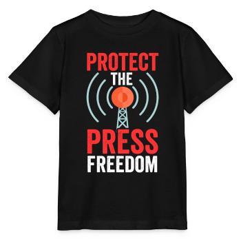 Protège la liberté de la presse Journaliste Loi sur la presse - T-shirt bio MINI CREATOR Stanley/Stella Enfant - noir - Devant - Mikhail (115cm)