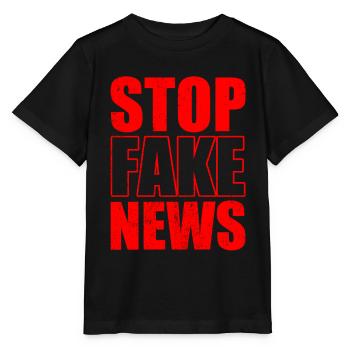 Halte aux fake news Liberté de la presse Droit de la presse - T-shirt bio MINI CREATOR Stanley/Stella Enfant - noir - Devant - Mikhail (115cm)