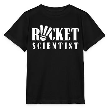 Schläger Wissenschaftler Racket Scientist - Stanley/Stella Kinder T-Shirt MINI CREATOR  - Schwarz - Vorne - Mikhail (115cm)