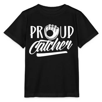 Proud Catcher Hobby Baseball Catcher Player - Stanley/Stella MINI CREATOR Kids’ T-Shirt - black - Front - Mikhail (115cm)