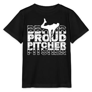 Fier lanceur de baseball Joueur de lanceur amateur - T-shirt bio MINI CREATOR Stanley/Stella Enfant - noir - Devant - Mikhail (115cm)