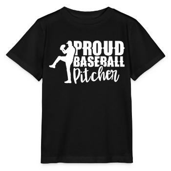Fier lanceur de baseball Lanceur de baseball Joueur de baseball - T-shirt bio MINI CREATOR Stanley/Stella Enfant - noir - Devant - Mikhail (115cm)