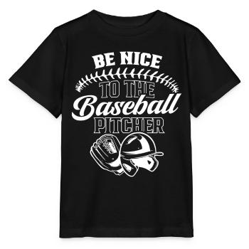Soyez gentil avec le lanceur de baseball - T-shirt bio MINI CREATOR Stanley/Stella Enfant - noir - Devant - Mikhail (115cm)