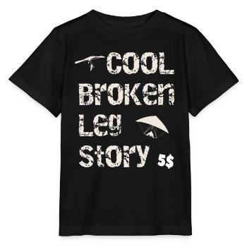 Broken Leg Story Funny Paragliit Extreme Sports - Stanley/Stella MINI CREATOR Kids’ T-Shirt - black - Front - Mikhail (115cm)