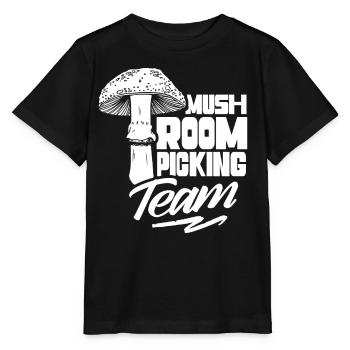 Mushroom pickers Team Mushroom pickers Mushroom picking Mushrooms - Stanley/Stella MINI CREATOR Kids’ T-Shirt - black - Front - Mikhail (115cm)