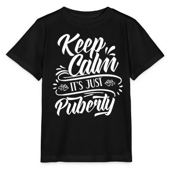Restez calme Seule la puberté a grandi - T-shirt bio MINI CREATOR Stanley/Stella Enfant - noir - Devant - Mikhail (115cm)