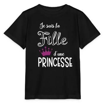 Je suis la Fille d'une Princesse - T-shirt bio MINI CREATOR Stanley/Stella Enfant - noir - Devant - Mikhail (115cm)