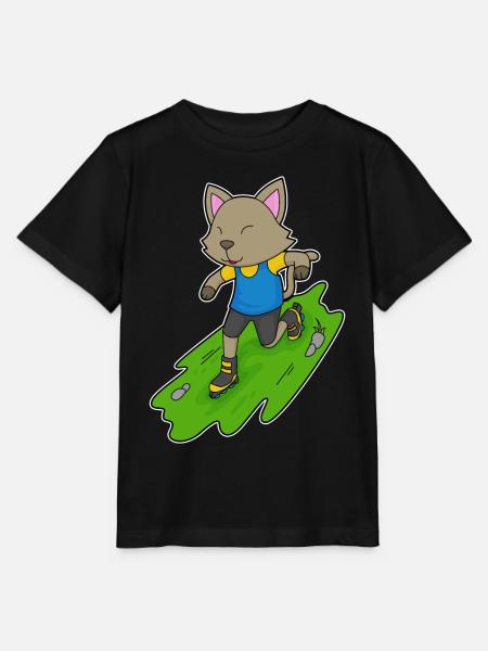 Katze Inline skating Inline skates - Stanley/Stella Kinder T-Shirt MINI CREATOR  - Schwarz
