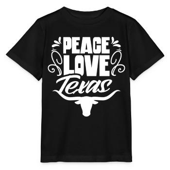 Peace Love Texas Texan Pride Texans - Stanley/Stella MINI CREATOR Kids’ T-Shirt - black - Front - Mikhail (115cm)