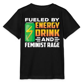 Angeheizt Durch Energydrinks Und Feministische Wut - Stanley/Stella Kinder T-Shirt MINI CREATOR  - Schwarz - Vorne - Mikhail (115cm)