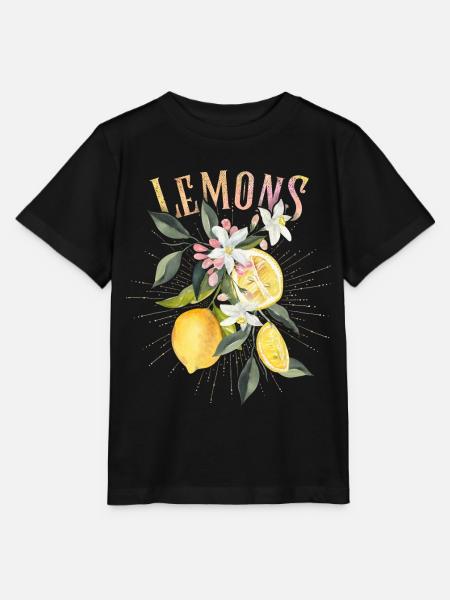 , botanische illustratie, citroenbloesems - Stanley/Stella Kinder-T-shirt MINI CREATOR  - zwart