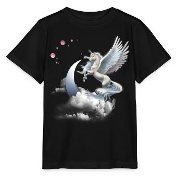 Einhorn Geschenk- Einhorn Tshirt - Stanley/Stella Kinder T-Shirt MINI CREATOR  - Schwarz - Vorne - Mikhail (115cm)