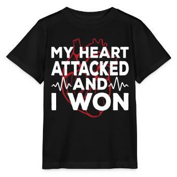 Mein Herz Hat Angegriffen Und Ich Habe Gewonnen - Stanley/Stella Kinder T-Shirt MINI CREATOR  - Schwarz - Vorne - Mikhail (115cm)