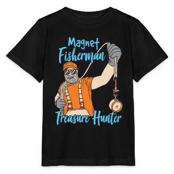 Magnet Fisherman Treasure Hunters Magnet Magnetic Fishing - Stanley/Stella MINI CREATOR Kids’ T-Shirt - black - Front - Mikhail (115cm)