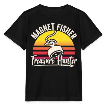 Magnet Fisherman Treasure Hunters Magnet Magnetic Fishing - Stanley/Stella MINI CREATOR Kids’ T-Shirt - black - Front - Mikhail (115cm)