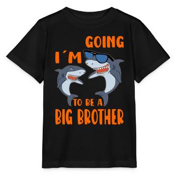I'm Going To Be A Big Brother Sharks Baby Reveal - Stanley/Stella Kinder T-Shirt MINI CREATOR  - Schwarz - Vorne - Mikhail (115cm)