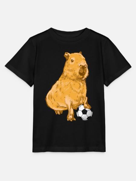 Capybara Fußball - Stanley/Stella Kinder T-Shirt MINI CREATOR  - Schwarz