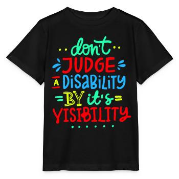 Ne jugez pas mon handicap * - T-shirt bio MINI CREATOR Stanley/Stella Enfant - noir - Devant - Mikhail (115cm)