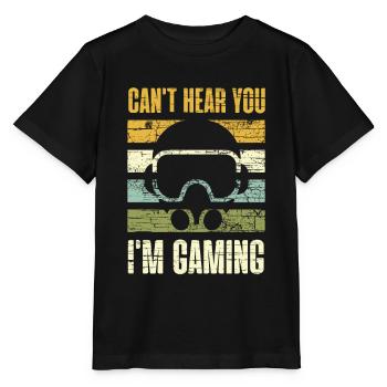 Ich kann dich nicht hören, ich spiele. - Stanley/Stella Kinder T-Shirt MINI CREATOR  - Schwarz - Vorne - Mikhail (115cm)