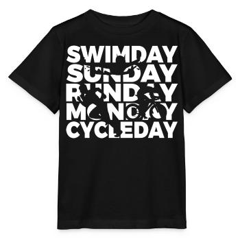 Triathlon Wochentage - Stanley/Stella Kinder T-Shirt MINI CREATOR  - Schwarz - Vorne - Mikhail (115cm)